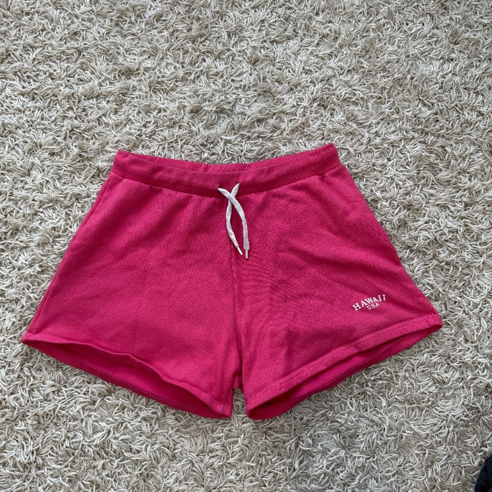 womens hot pink Hawaii cloth lounge shorts size large